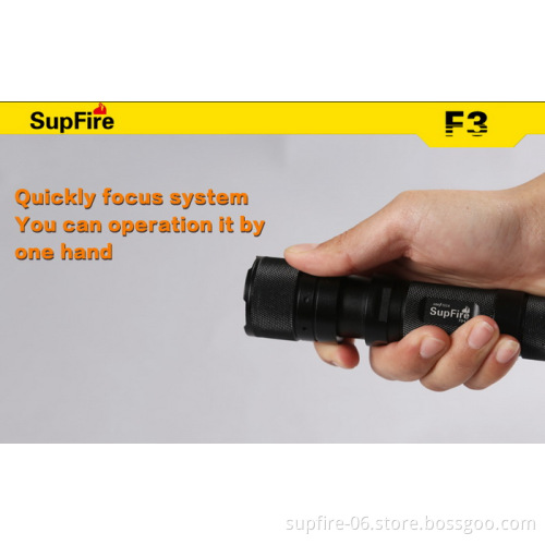 supfire Professional LED Flashlight 1100lm Zoomable mini portable 5 Modes torch for Camping, Security, Tactical and General